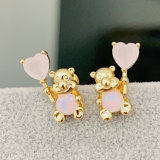 Pink teddy bear earrings