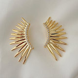 Pave fan earrings