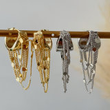 Chain hoop earrings
