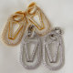 Pave triangle pendant earrings