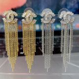 Channel bead tassel earrings