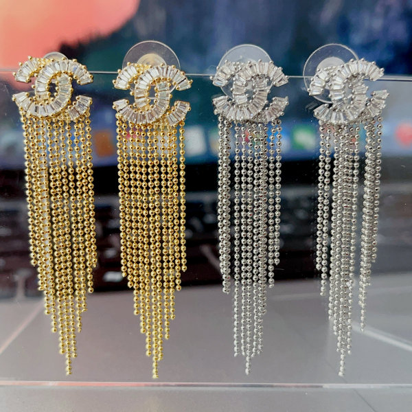 Channel bead tassel earrings
