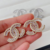 Pave clear channel earrings