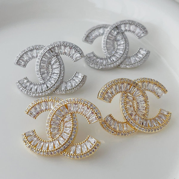 Pave clear channel earrings