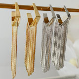 chain tassel square earrings