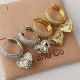 Pave heart charm necklace
