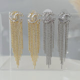 Channel bead tassel earrings