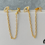 Eye cross chain earrings