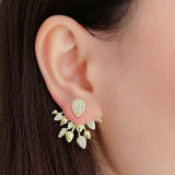 Fashion pave leaf earrings
