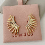 Pave fan earrings
