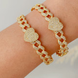 Pave zircon heart bangle