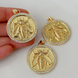 Bee big round pendant