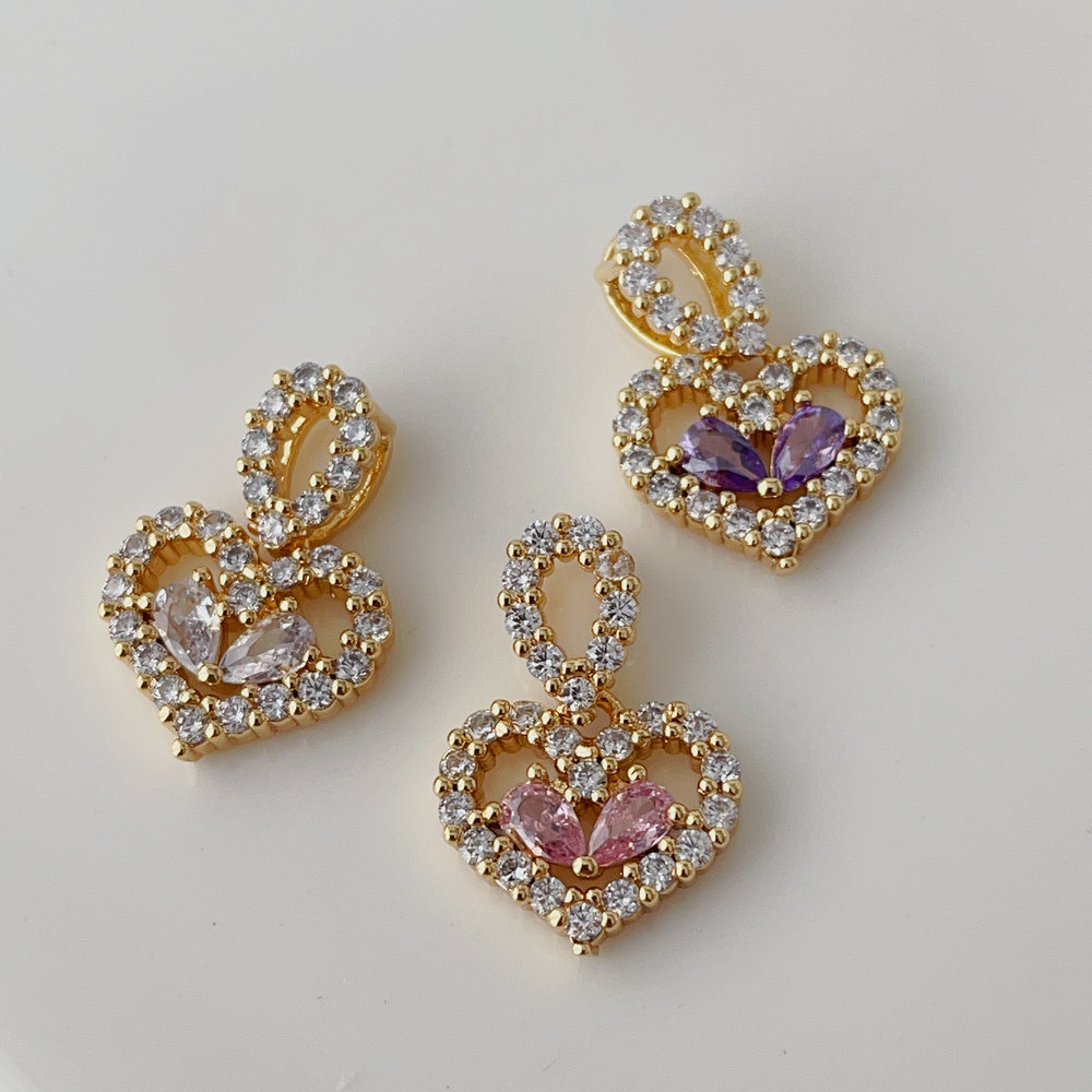 Pave heart charm