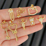 Pave key horn charm