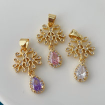 Pave water drop charm