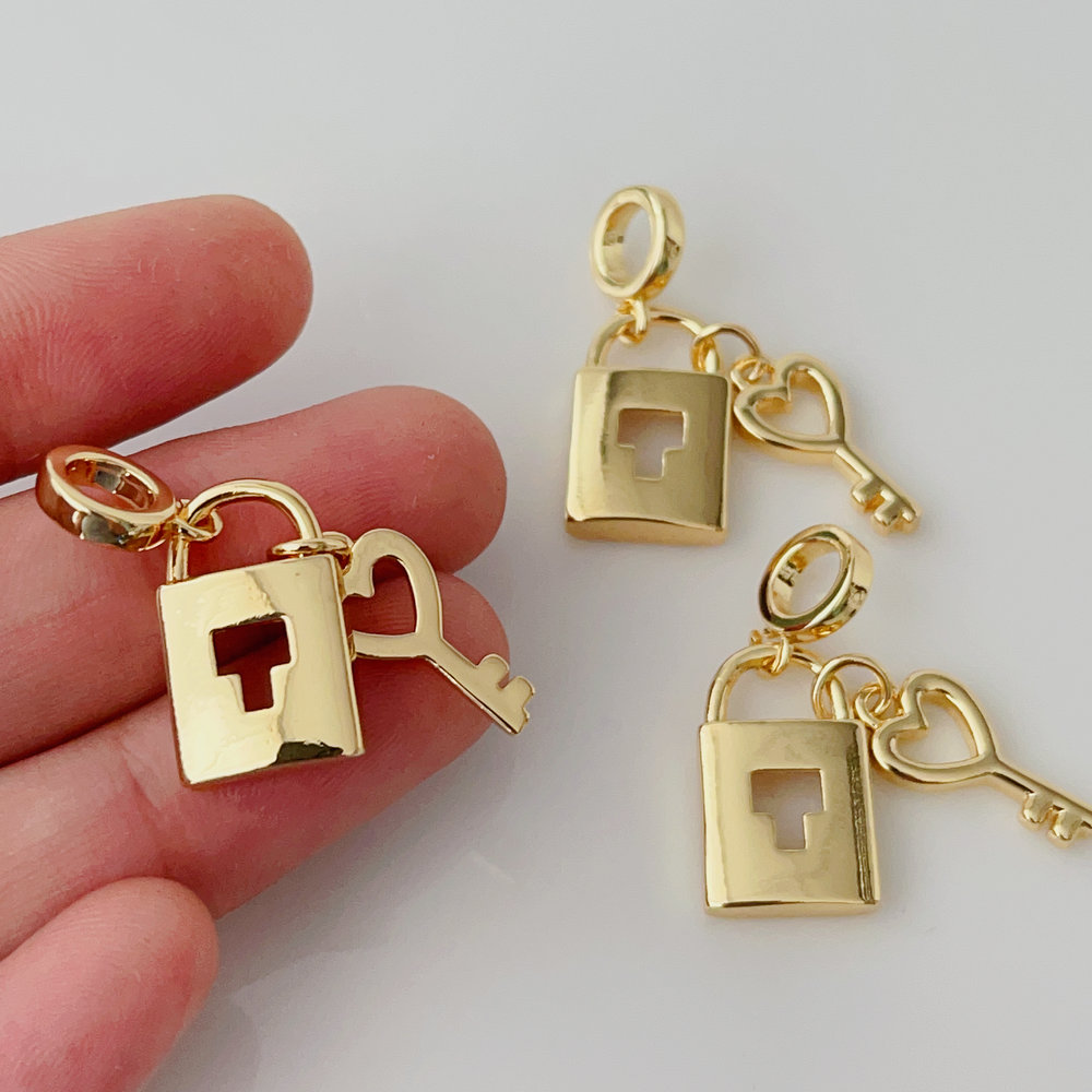 Locker and key charm