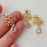 Pave water drop charm