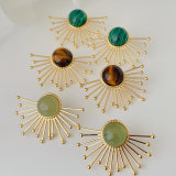 Stainless steel fan earrings