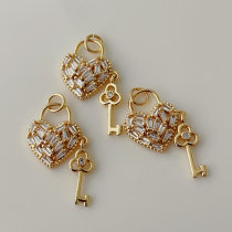 Heart key charm