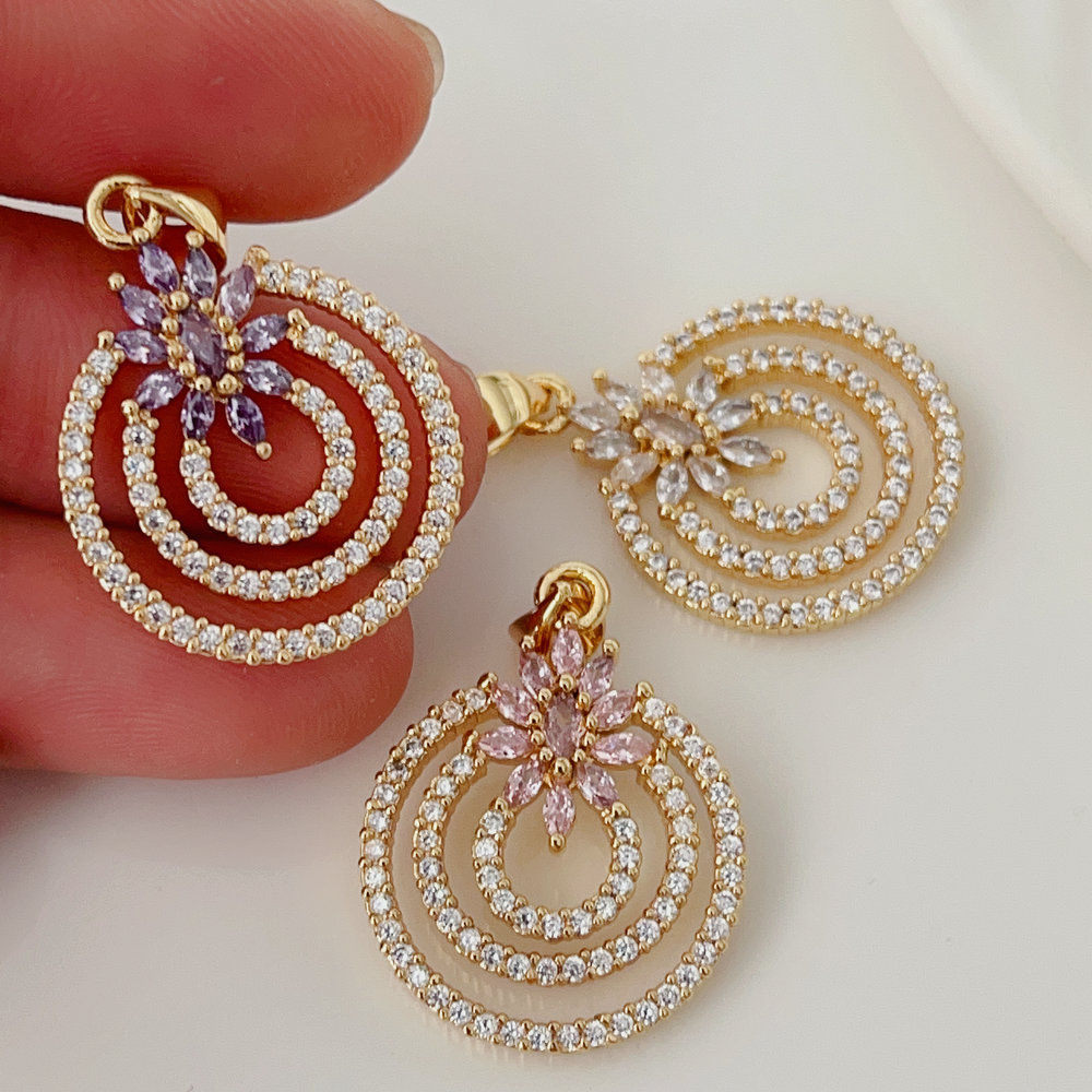 Pave round charm