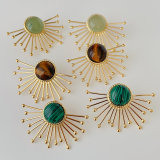 Stainless steel fan earrings