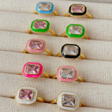 Enamel square ring