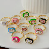 Enamel square ring