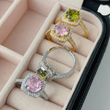 Pave square zircon ring