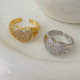 Pave heart ring