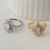Pave flower ring