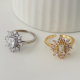 Pave flower ring