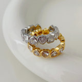 Pave heart ringg