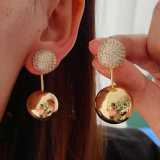 Pave ball drop earrings