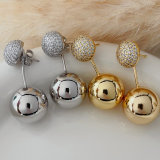 Pave ball drop earrings