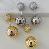 Pave ball drop earrings