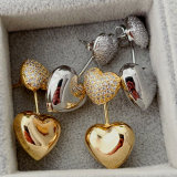 Pave heart earrings