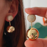 Pave ball drop earrings