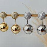 Pave ball drop earrings