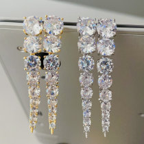 Long zircon clear earrings