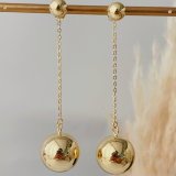Gold ball drop earrings