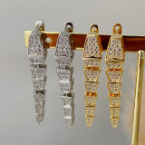 Pave snake earrings