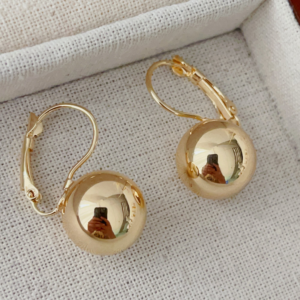 Gold ball earrings