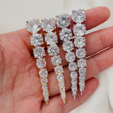 Long zircon clear earrings