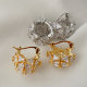 Pave zircon flower hoops