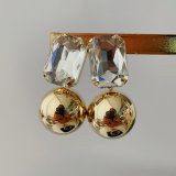 Big ball square earrings
