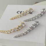 Long zircon clear earrings