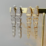 Pave snake earrings
