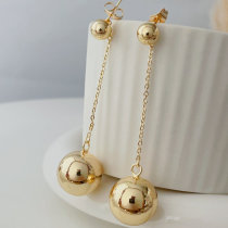 Gold ball drop earrings