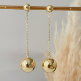 Gold ball drop earrings