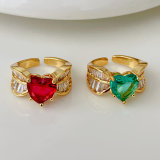 Pave heart ring